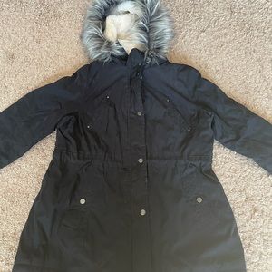 Halitech Women’s Parka Coat With Faux Fur hood